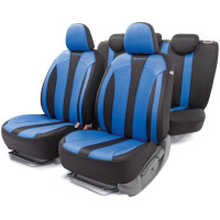 Чехлы универс AUTOPROFI PERFORMANCE полиэстер hexagon AIRBAG (15 предм) черный/синий
