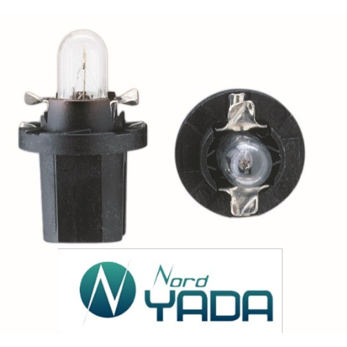 АВТОЛАМПА 1,2W 12V BX8.4d в панель приборов с патроном Nord YADA